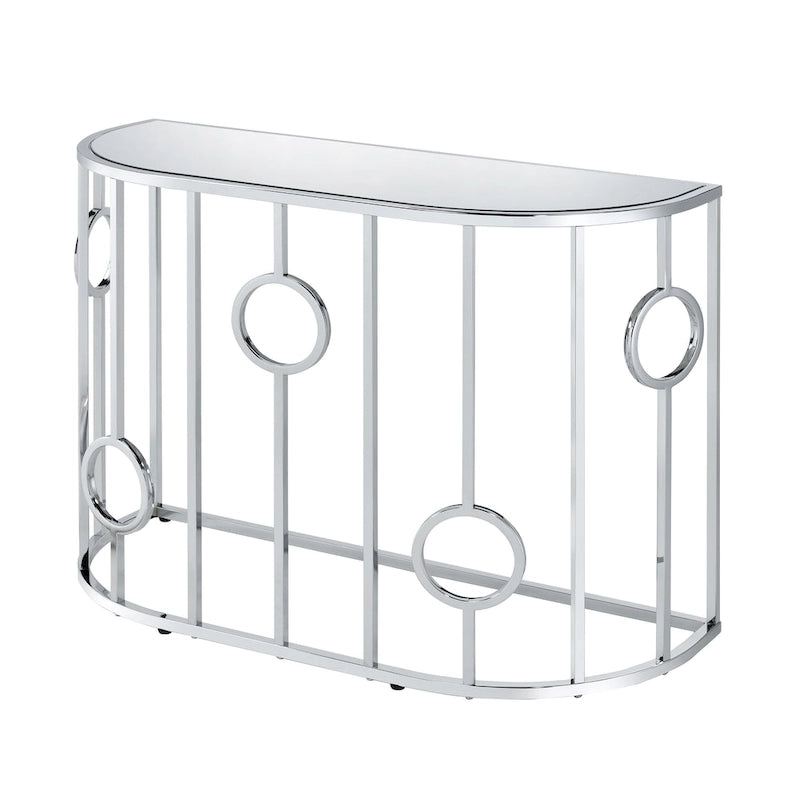 Table console miroir Hoop Glam Chrome 42 pouces par Furniture of America