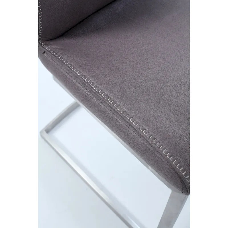 Chaise d'appoint cantilever Somette Kalie avec surpiqûres décoratives, lot de 2