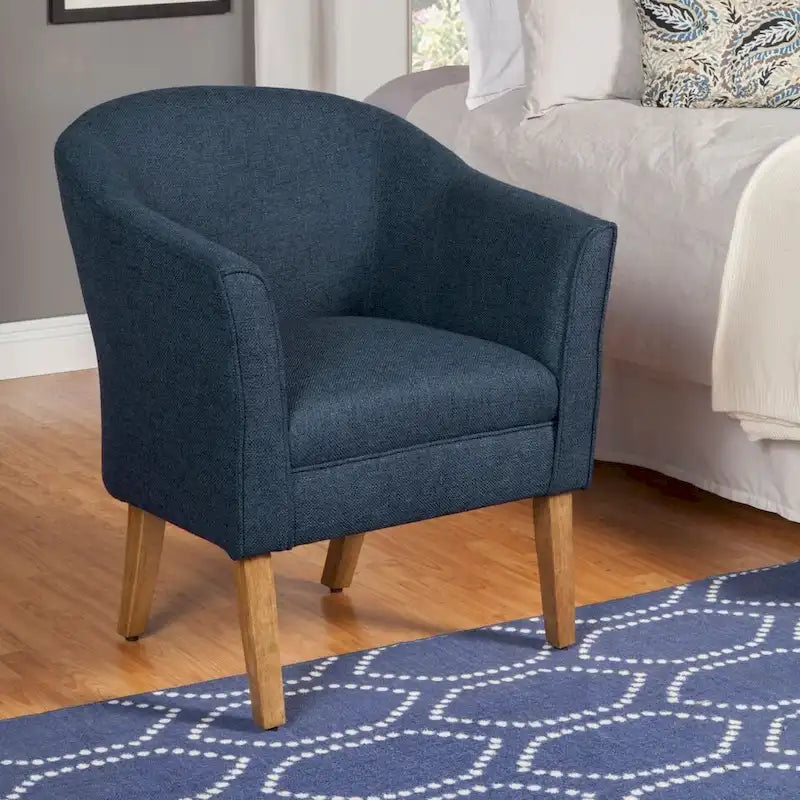 Fauteuil d'appoint texturé épais Kingswell Navy Porch & Den