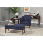 Fauteuil d'appoint texturé épais Kingswell Navy Porch & Den