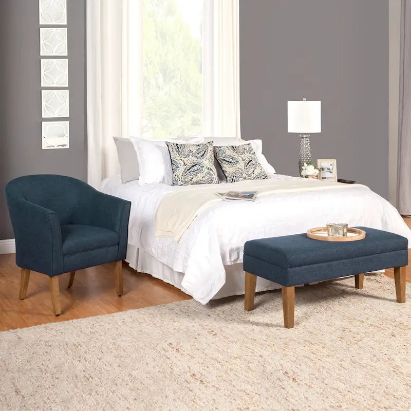 Fauteuil d'appoint texturé épais Kingswell Navy Porch & Den