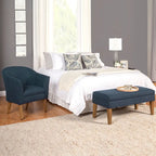 Fauteuil d'appoint texturé épais Kingswell Navy Porch & Den