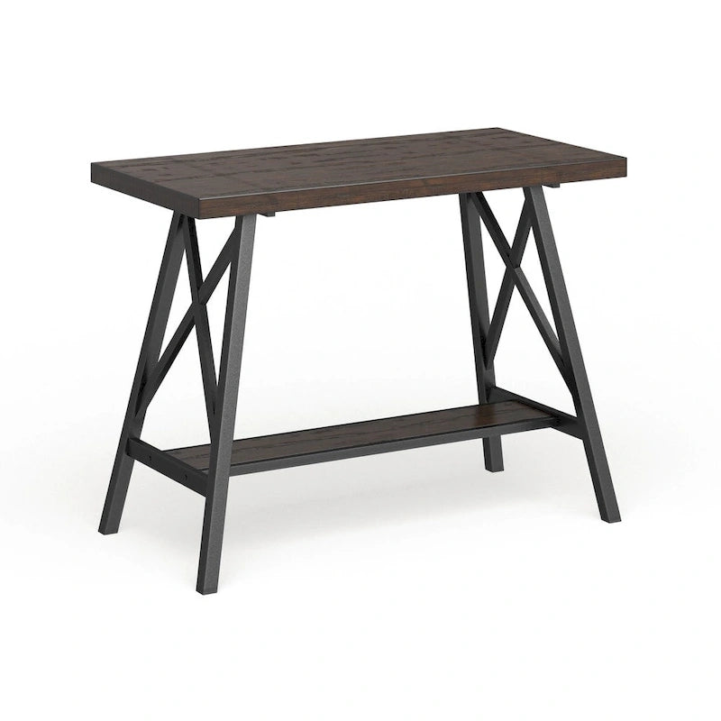 Table à hauteur de comptoir avec plateau en bois de chêne vieilli industriel de 47 pouces de large par Furniture of America