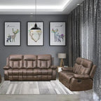 Vanity Art Canapé inclinable 2 places en microfibre marron avec canapé inclinable et causeuse inclinable - N/A