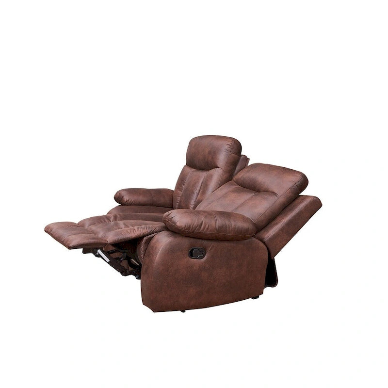 Vanity Art Canapé inclinable 2 places en microfibre marron avec canapé inclinable et causeuse inclinable - N/A
