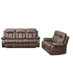 Vanity Art Canapé inclinable 2 places en microfibre marron avec canapé inclinable et causeuse inclinable - N/A