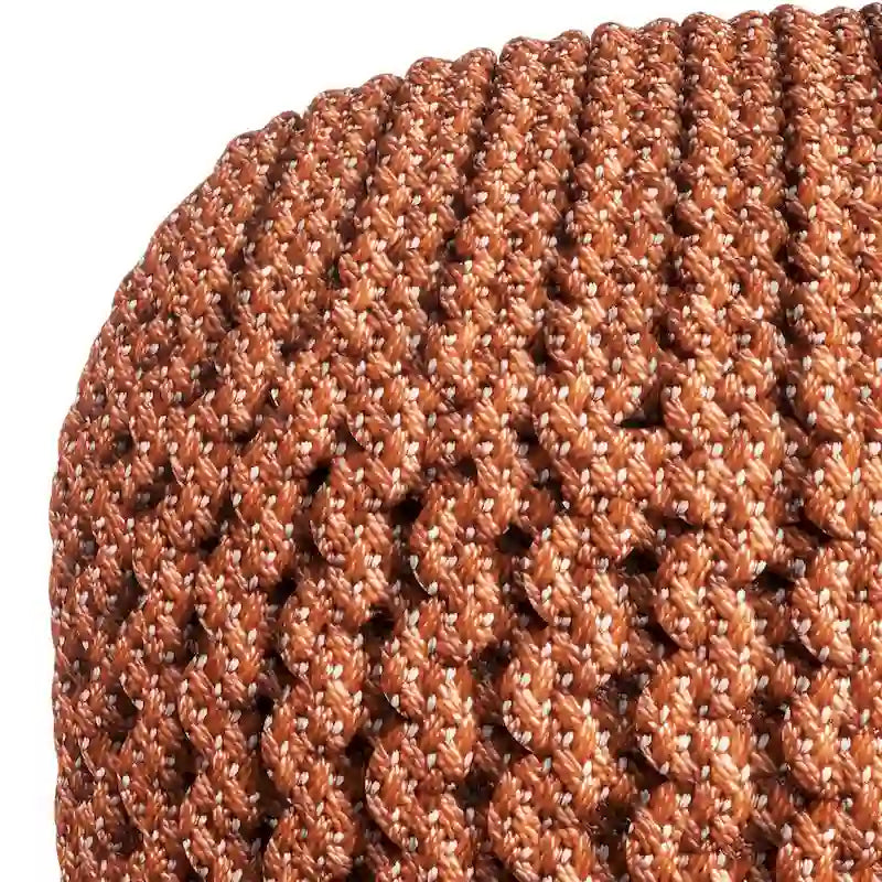 WYNDENHALL Pouf Rond Tricoté Allish en Polyester PET Recyclé Orange