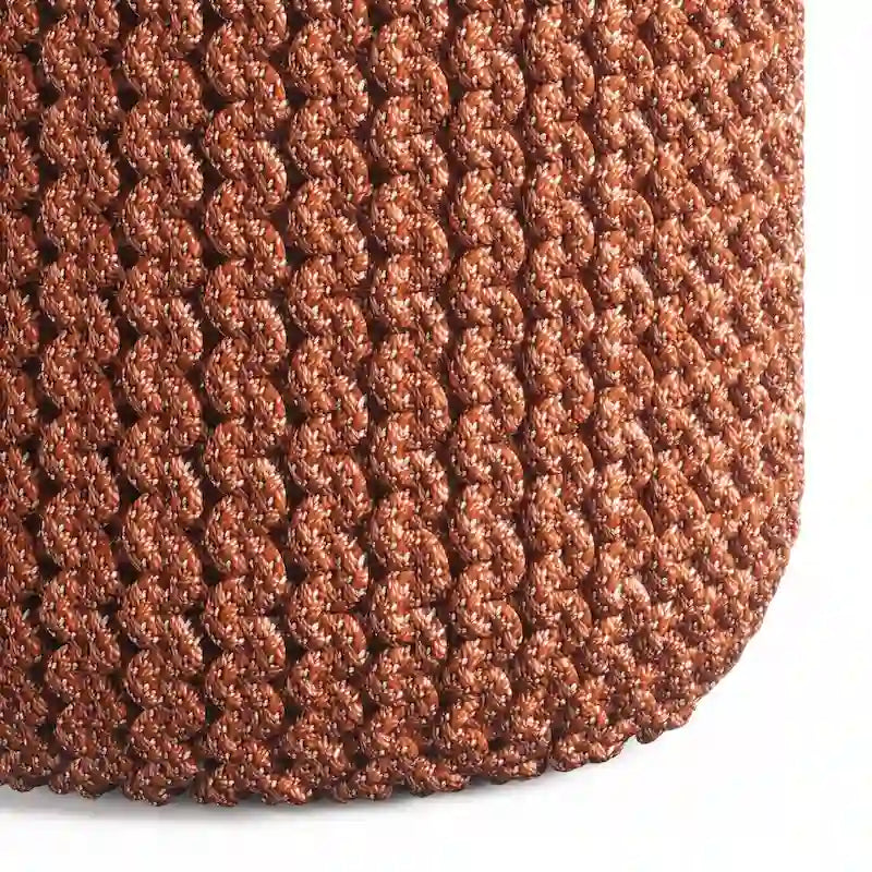 WYNDENHALL Pouf Rond Tricoté Allish en Polyester PET Recyclé Orange