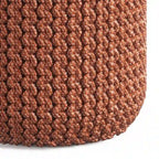 WYNDENHALL Pouf Rond Tricoté Allish en Polyester PET Recyclé Orange