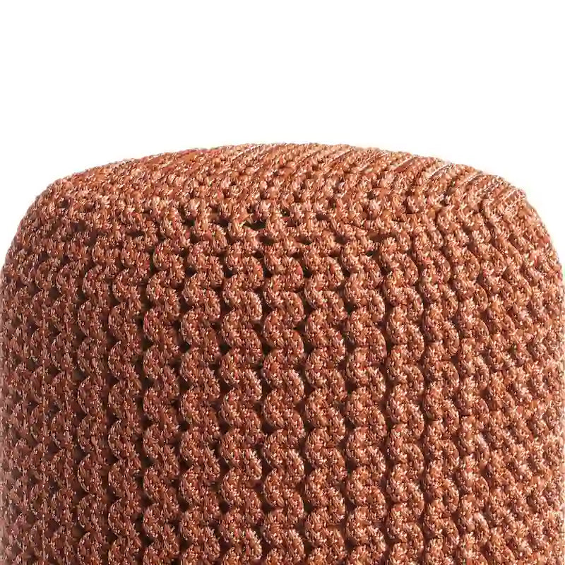 WYNDENHALL Pouf Rond Tricoté Allish en Polyester PET Recyclé Orange