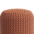 WYNDENHALL Pouf Rond Tricoté Allish en Polyester PET Recyclé Orange