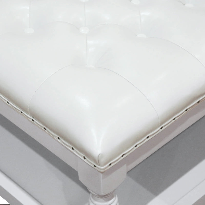 Table ottomane Cairona en cuir bi-cast capitonné de 34 pouces avec étagères