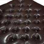 Table ottomane Cairona en cuir bi-cast capitonné de 34 pouces avec étagères