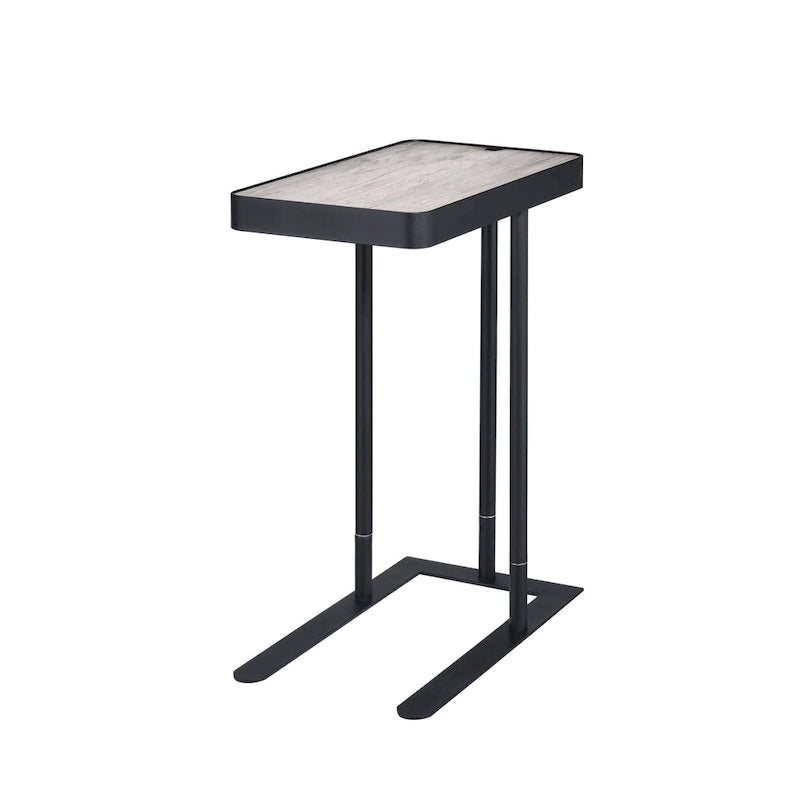Table d'appoint coulissante en métal de 50,8 cm en forme de C Schofield Industrial de Furniture of America