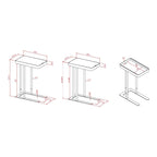 Table d'appoint coulissante en métal de 50,8 cm en forme de C Schofield Industrial de Furniture of America