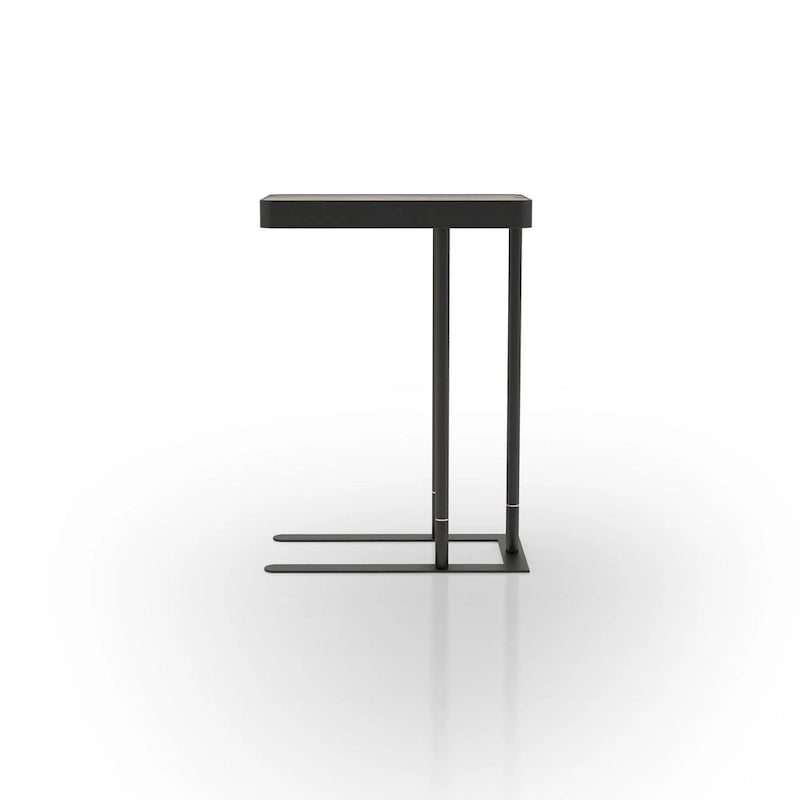 Table d'appoint coulissante en métal de 50,8 cm en forme de C Schofield Industrial de Furniture of America