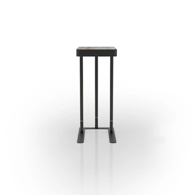 Table d'appoint coulissante en métal de 50,8 cm en forme de C Schofield Industrial de Furniture of America