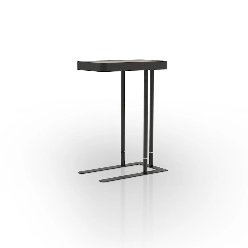 Table d'appoint coulissante en métal de 50,8 cm en forme de C Schofield Industrial de Furniture of America