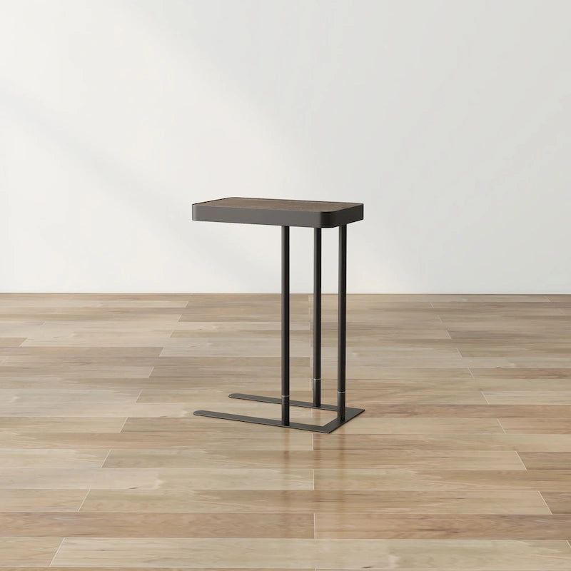 Table d'appoint coulissante en métal de 50,8 cm en forme de C Schofield Industrial de Furniture of America