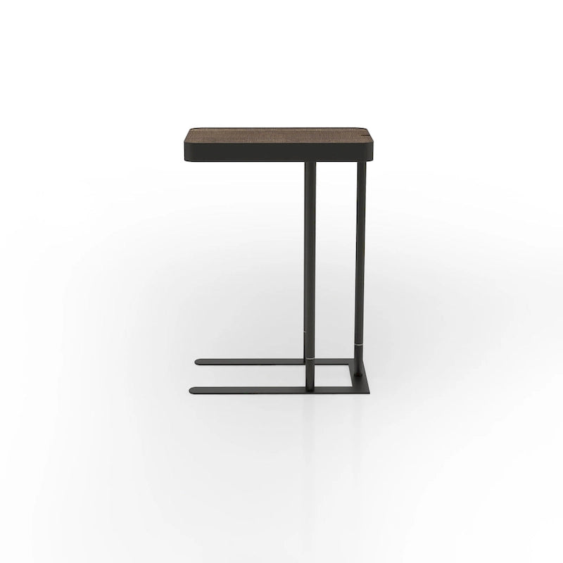 Table d'appoint coulissante en métal de 50,8 cm en forme de C Schofield Industrial de Furniture of America