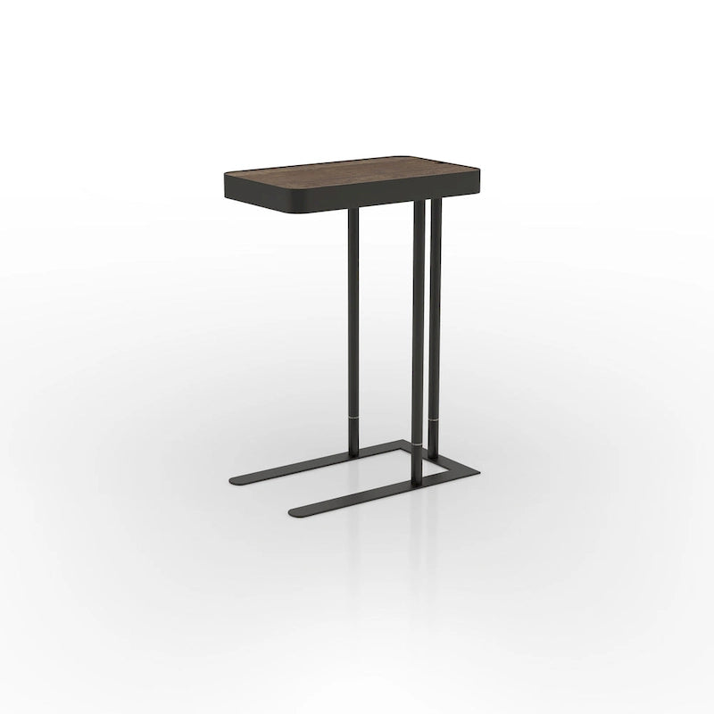 Table d'appoint coulissante en métal de 50,8 cm en forme de C Schofield Industrial de Furniture of America