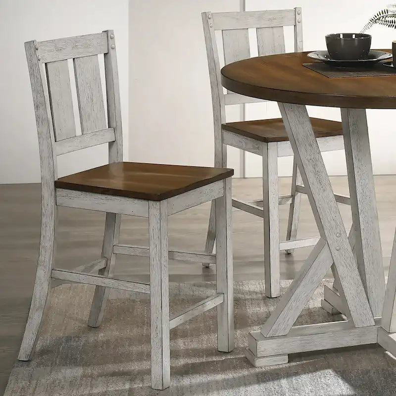 Chaises de comptoir rustiques en bois Theile de Furniture of America, lot de 2