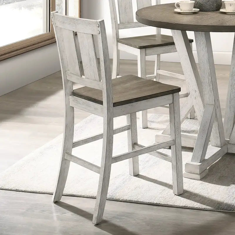 Chaises de comptoir rustiques en bois Theile de Furniture of America, lot de 2