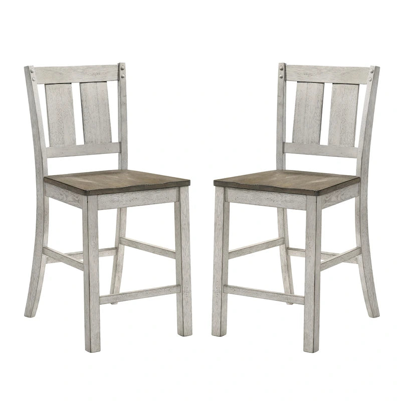 Chaises de comptoir rustiques en bois Theile de Furniture of America, lot de 2