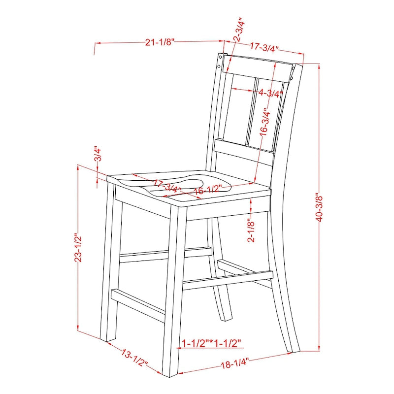 Chaises de comptoir rustiques en bois Theile de Furniture of America, lot de 2
