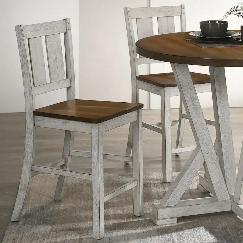 Chaises de comptoir rustiques en bois Theile de Furniture of America, lot de 2