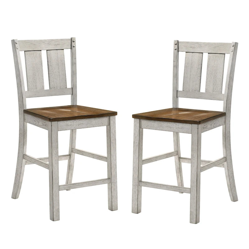 Chaises de comptoir rustiques en bois Theile de Furniture of America, lot de 2