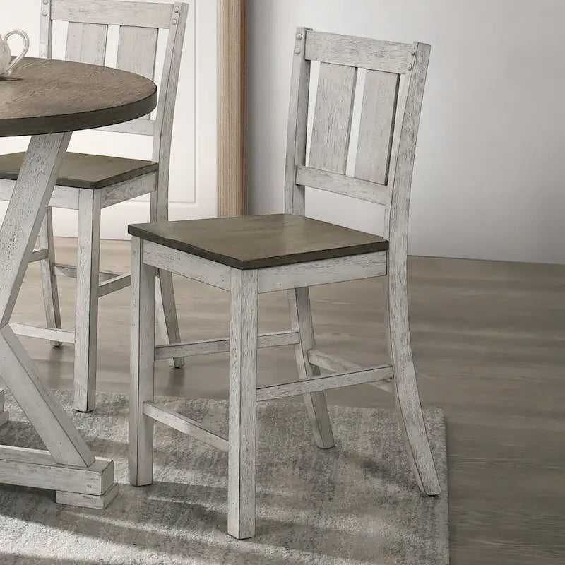 Chaises de comptoir rustiques en bois Theile de Furniture of America, lot de 2