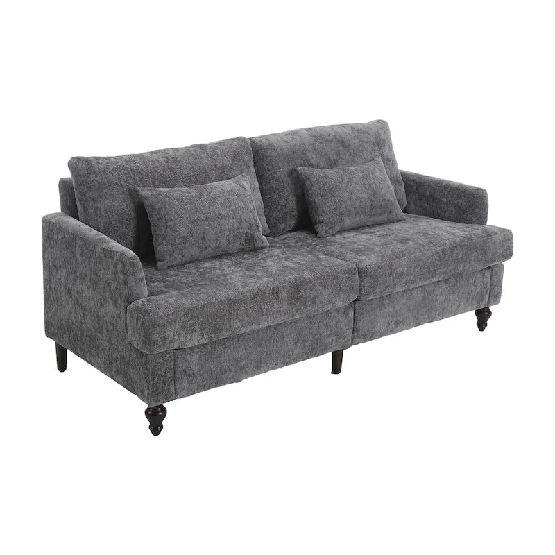 HOMEFUN Causeuse moderne en tissu chenille, canapé 2 places rembourré, causeuse moderne