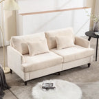 HOMEFUN Causeuse moderne en tissu chenille, canapé 2 places rembourré, causeuse moderne