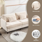 HOMEFUN Causeuse moderne en tissu chenille, canapé 2 places rembourré, causeuse moderne