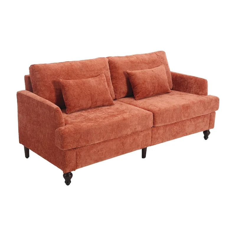 HOMEFUN Causeuse moderne en tissu chenille, canapé 2 places rembourré, causeuse moderne