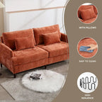HOMEFUN Causeuse moderne en tissu chenille, canapé 2 places rembourré, causeuse moderne