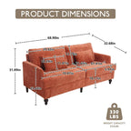 HOMEFUN Causeuse moderne en tissu chenille, canapé 2 places rembourré, causeuse moderne