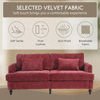 HOMEFUN Causeuse moderne en tissu chenille, canapé 2 places rembourré, causeuse moderne