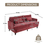 HOMEFUN Causeuse moderne en tissu chenille, canapé 2 places rembourré, causeuse moderne