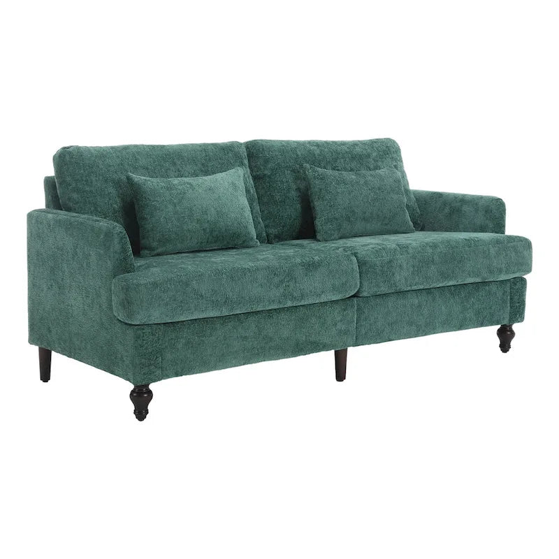 HOMEFUN Causeuse moderne en tissu chenille, canapé 2 places rembourré, causeuse moderne