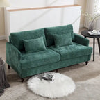 HOMEFUN Causeuse moderne en tissu chenille, canapé 2 places rembourré, causeuse moderne