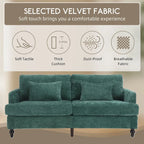 HOMEFUN Causeuse moderne en tissu chenille, canapé 2 places rembourré, causeuse moderne
