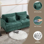 HOMEFUN Causeuse moderne en tissu chenille, canapé 2 places rembourré, causeuse moderne