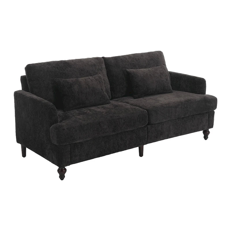 HOMEFUN Causeuse moderne en tissu chenille, canapé 2 places rembourré, causeuse moderne
