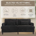 HOMEFUN Causeuse moderne en tissu chenille, canapé 2 places rembourré, causeuse moderne