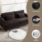 HOMEFUN Causeuse moderne en tissu chenille, canapé 2 places rembourré, causeuse moderne