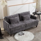 HOMEFUN Causeuse moderne en tissu chenille, canapé 2 places rembourré, causeuse moderne