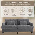 HOMEFUN Causeuse moderne en tissu chenille, canapé 2 places rembourré, causeuse moderne