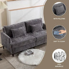 HOMEFUN Causeuse moderne en tissu chenille, canapé 2 places rembourré, causeuse moderne